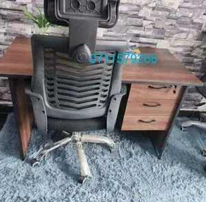 1.2 Mtrs Office Desk Plus High Back Recliner Headrest Chair