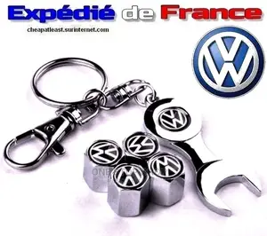 Volkswagen 4pcs of Tire Valve With Key Wrench Ring