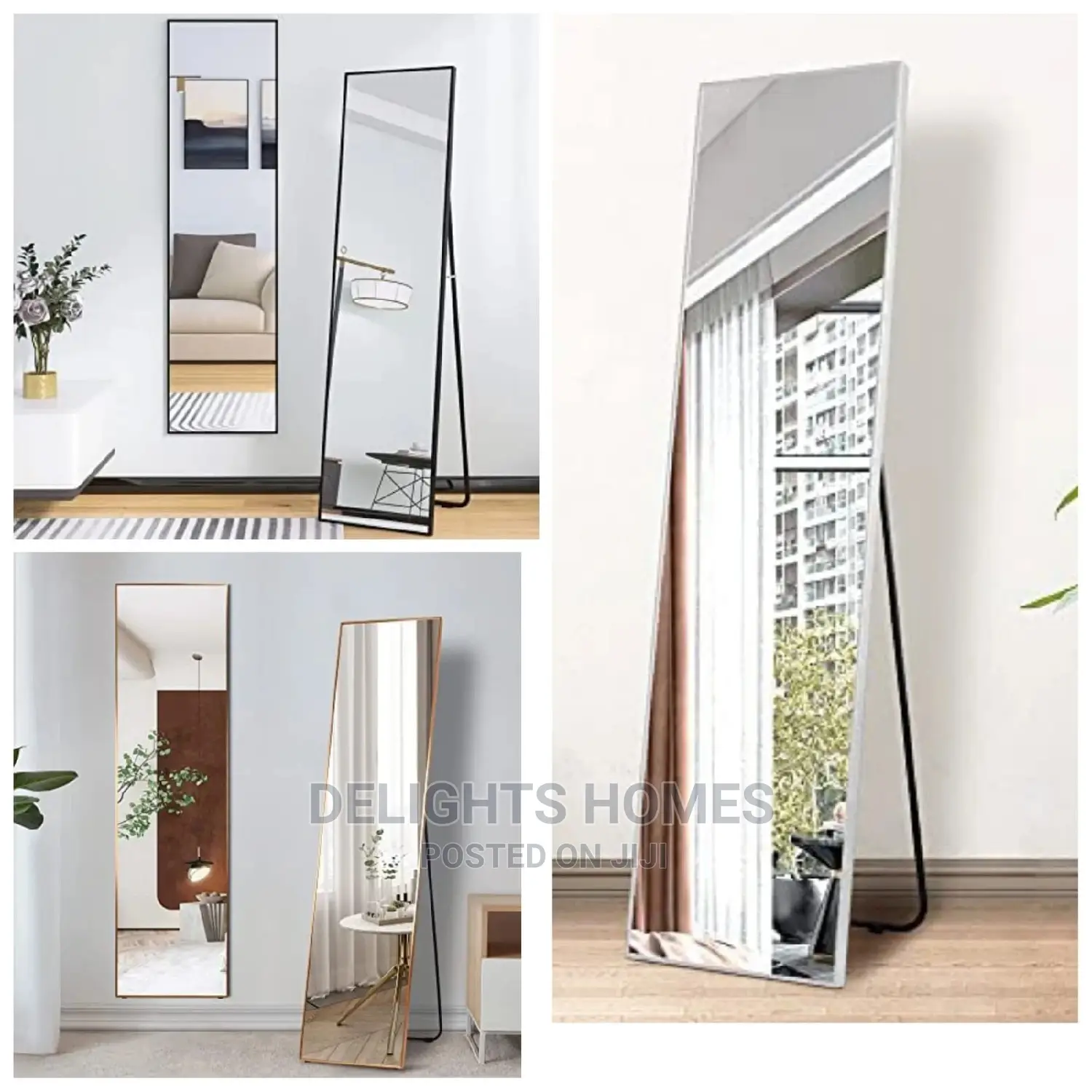 Stand Alone Mirrors With Metallic Frame