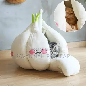 Garlic Tent Pet Bed With Cushion for Cats Small Dogs