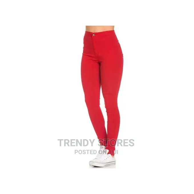 Red High Waist Jeans