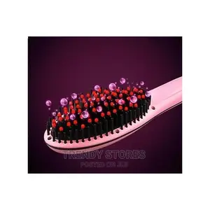 Hair Straighter -Hair Comb Brush -Pink/Black