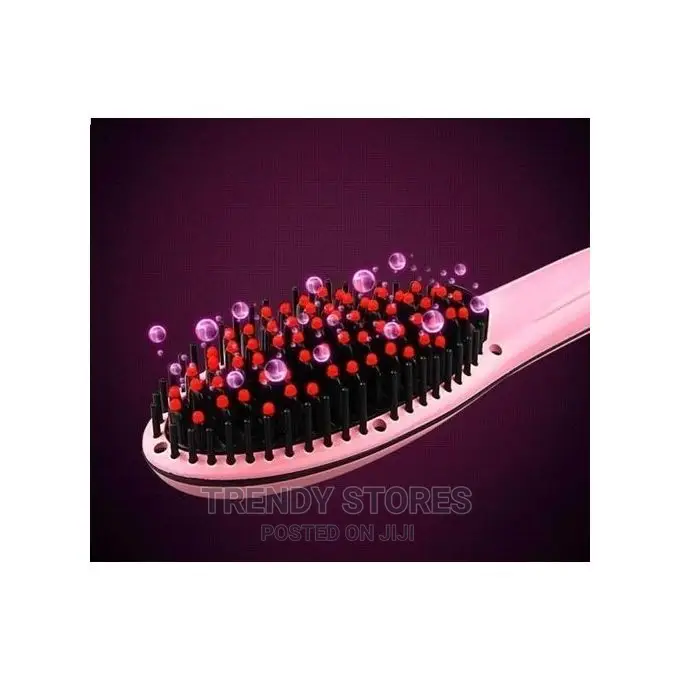 Hair Straighter -Hair Comb Brush -Pink/Black
