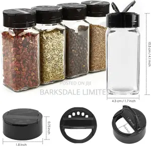 180ml Clear Salt Spice Pepper Shaker Glass Condiment Bottle