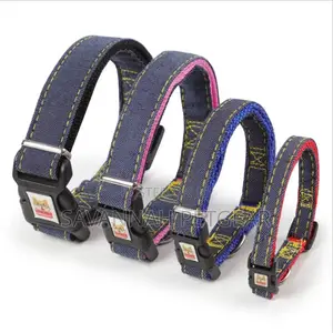 Quick Snap Buckle Denim Dog Collar