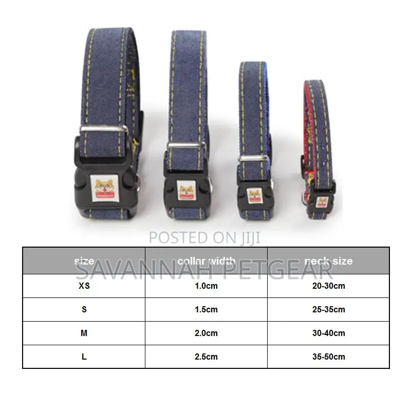 Quick Snap Buckle Denim Dog Collar