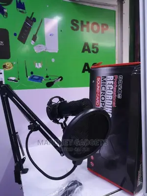 USB Condenser Microphone With Stand and Noise Shield