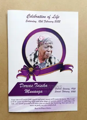 A5-Sized Funeral Program/Eulogy