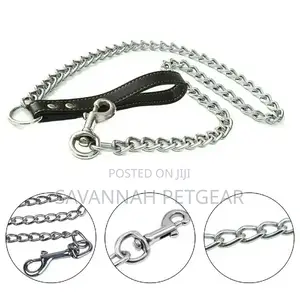 Urbadog Chain Dog Leash With PU Leather Handle, 4*120cm