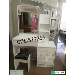 Morden White Dressing Table With a Sliding Mirror
