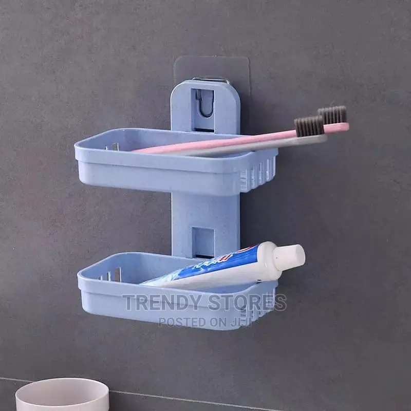 Double Layer Soap Holder With Self Adhesive Tape