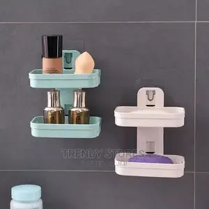 Double Layer Soap Holder With Self Adhesive Tape