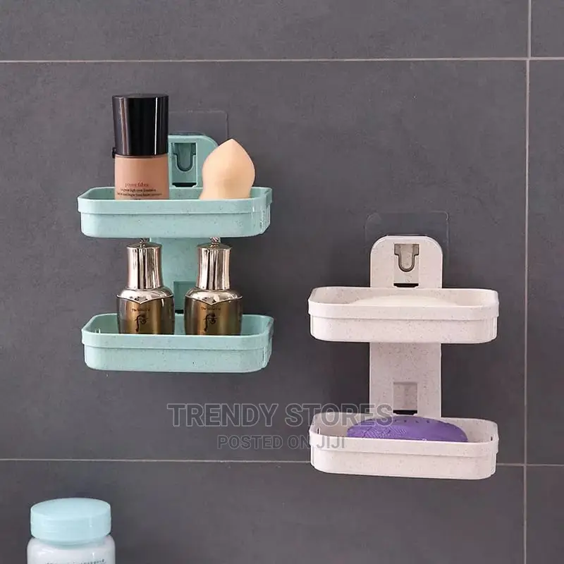 Double Layer Soap Holder With Self Adhesive Tape
