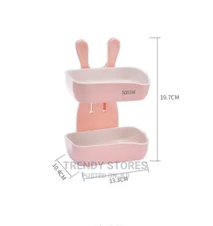 Little Bunny Double Layer Soap Holder With Adhesive Tape