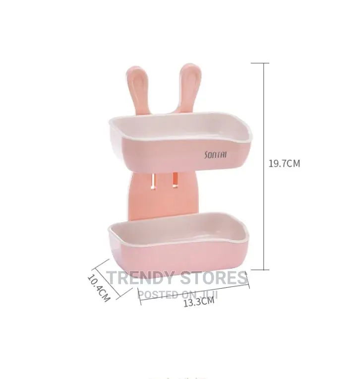 Little Bunny Double Layer Soap Holder With Adhesive Tape