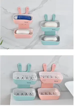 Little Bunny Double Layer Soap Holder With Adhesive Tape
