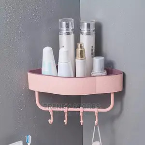 Punch Free Corner Bathroom Shelf With Self Adhesive Tape