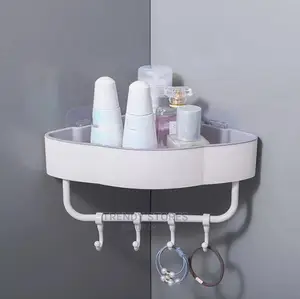 Punch Free Corner Bathroom Shelf With Self Adhesive Tape