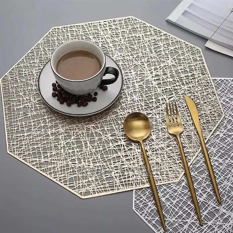 6pcs Pvc Non-Woven Table Mats
