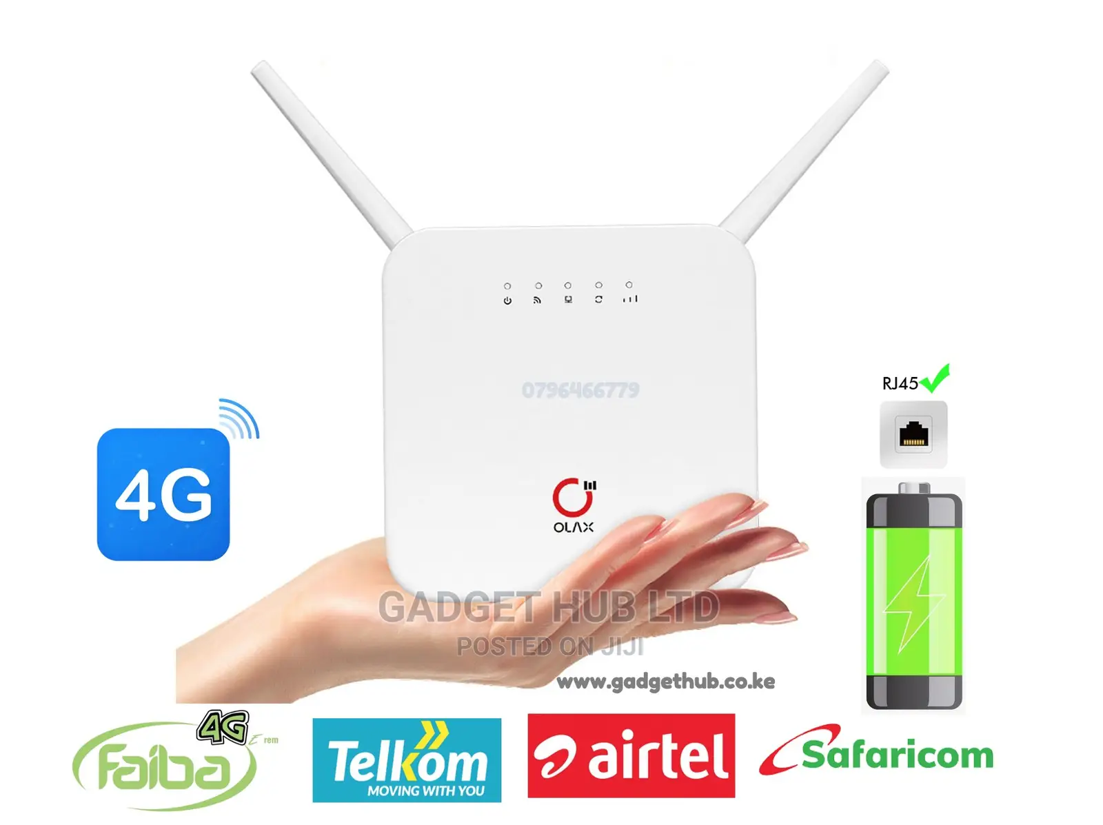 Olax AX6 Pro 4G Wifi Router Rechargeable With Ethernet