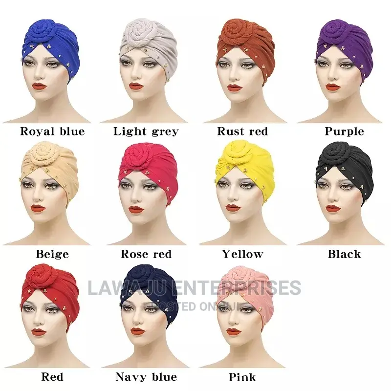 Spiral Beaded Headwrap Turban for Ladies