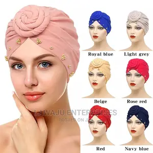 Spiral Beaded Headwrap Turban for Ladies