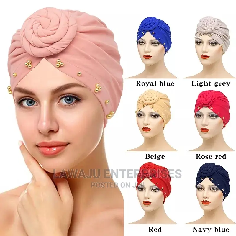 Spiral Beaded Headwrap Turban for Ladies
