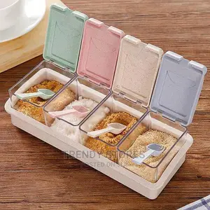 4 Slots Spice Storage With 4 Spoons