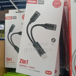 3.5mm Audio Splitter Cable Adapter for iPhone 8/8plus/X/7 Bl