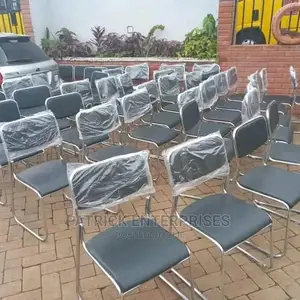Chrome Office Waiting Chairs Armless