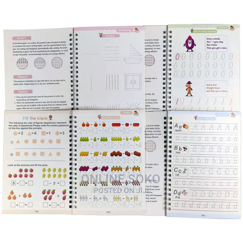 Kids Reusable Sank Magic Book Pen Control Practice Copybook