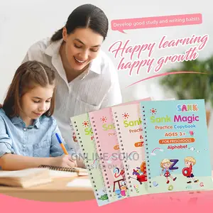 Kids Reusable Sank Magic Book Pen Control Practice Copybook