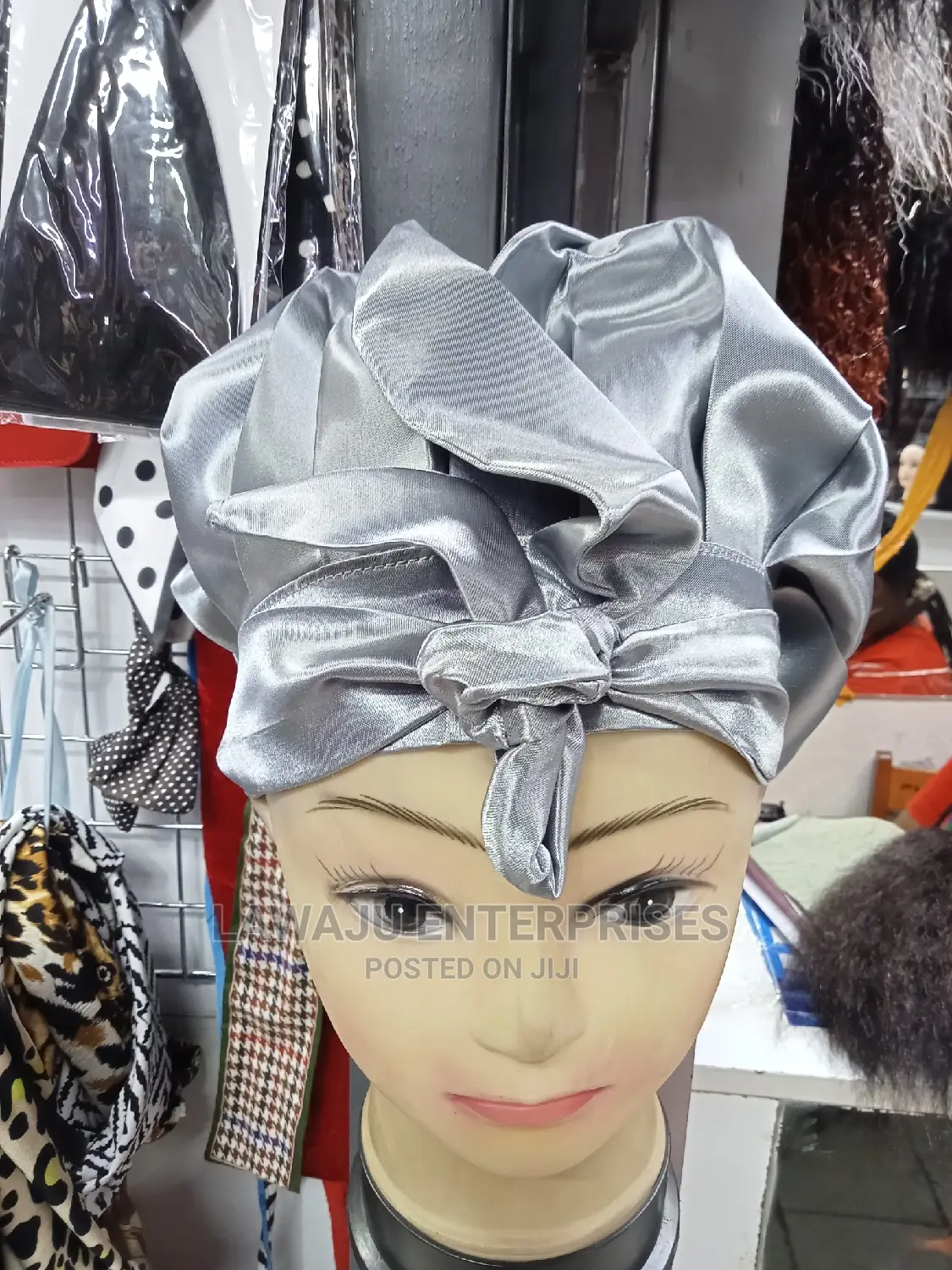 Grey Satin Bonnet