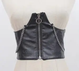 Zipper PU Leather Waist Belt
