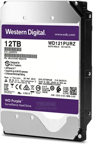 WD Purple Surveillance Hard Drive 12TB 256 MB 7200 Rpm