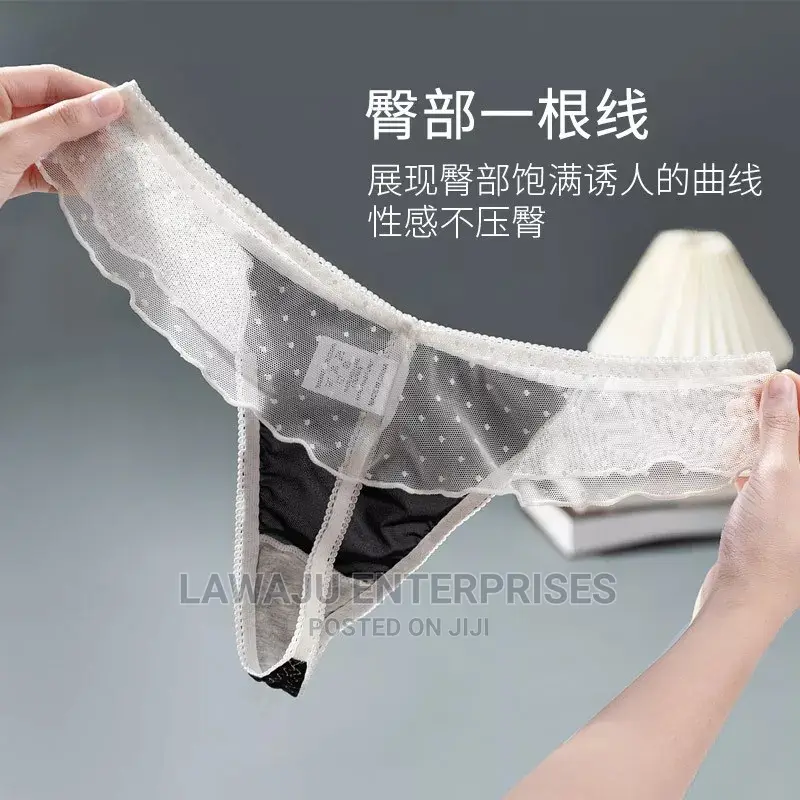 3pcs Romantic Dot Mesh Ladies Thong