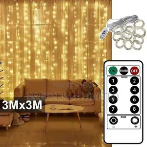 Christmas Xmas String Curtain Lights 3x3m Led Waterproof Cop