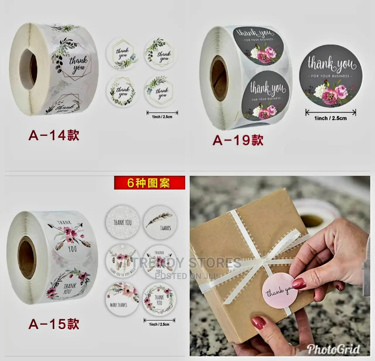 500pcs Thank You Sticker Roll
