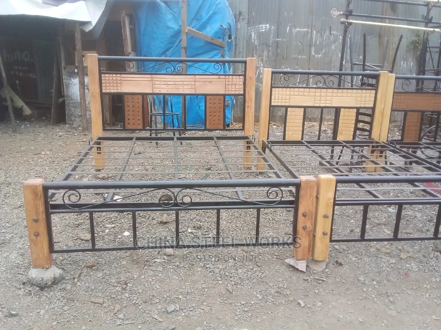 5 by 6 Metal Frame Mahogany Stands