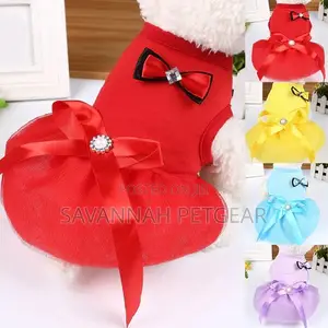 Crystal Bowknot Princess Dog Cat Dress, 6 Sizes