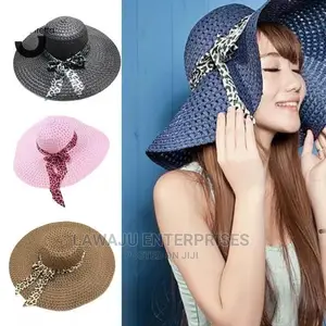 Women Big Brim Straw Hat With Ribbon