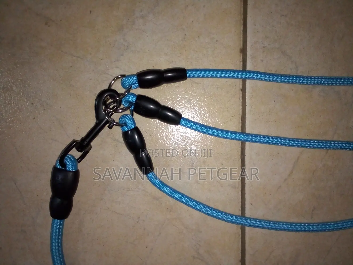 Three- Way Pet Leash With a Coupler Strong Rope Padded Hold