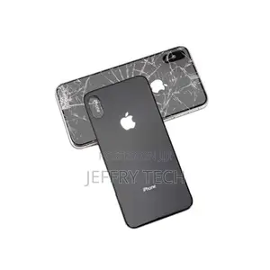 iPhone X - Back Screen Protective Tempered Glass - Black