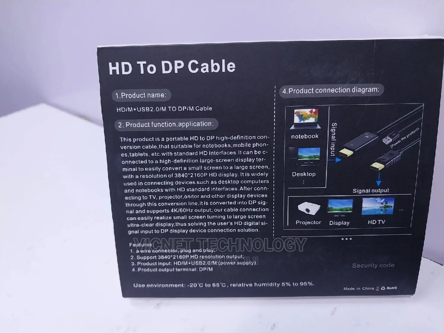 HDMI to Display Port Cable