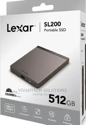 Lexar SL200 512GB Portable External SSD Solid State Drive