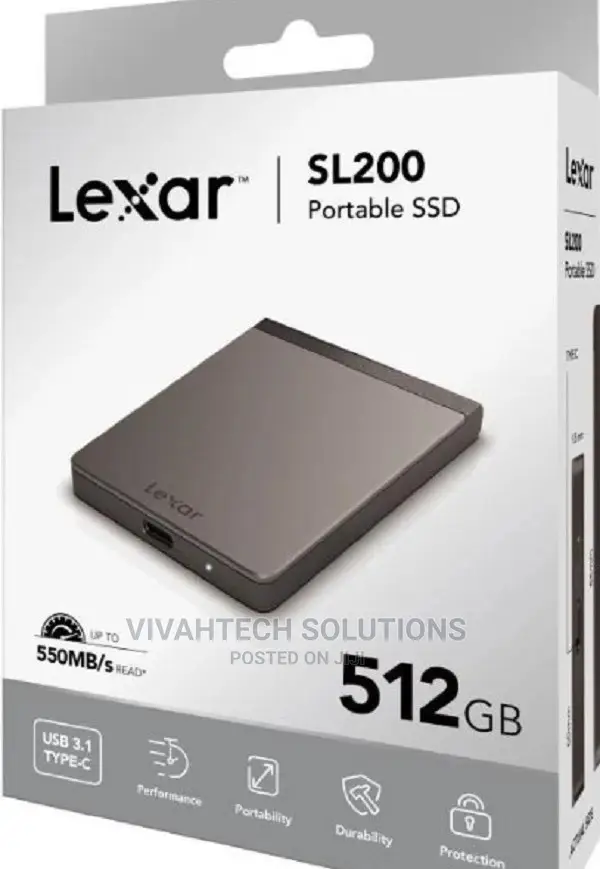 Lexar SL200 512GB Portable External SSD Solid State Drive