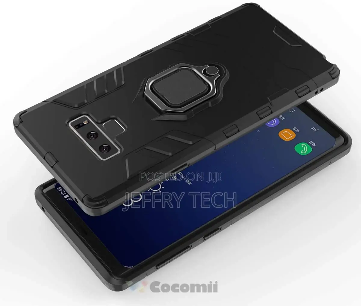 Black Galaxy Note 9 Armor Ring Case