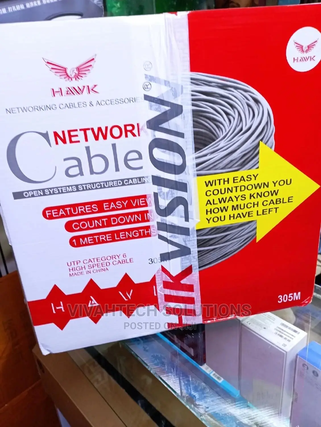 Universal Hawk Vision Indoor 305m Cat 6 Cable Box