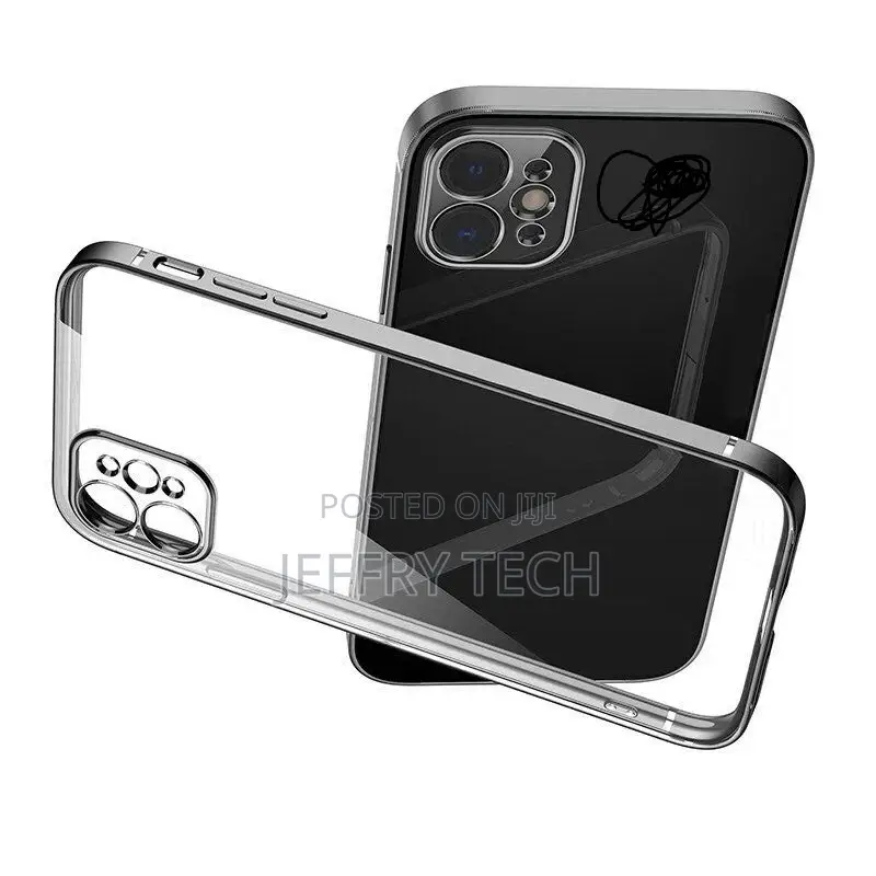 For iPhone 13 Pro Max Clear Silicone Case With Black Edge