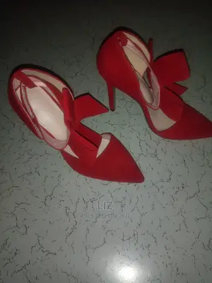 Elegant Red Suede Stiletto Heels – Bow Ankle Wrap, Pointed Toe